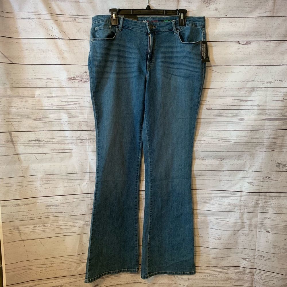 Style & Co Navy Flare Leg wide Jeans 33”